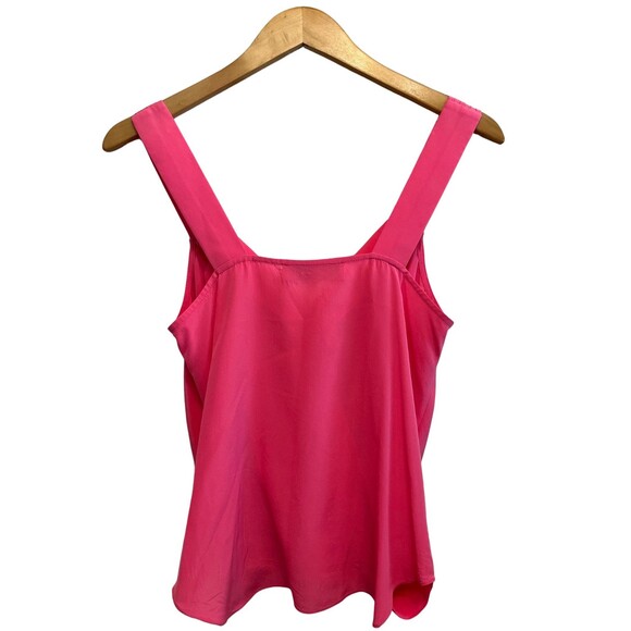 Amanda Uprichard Blouse Top 100 Percent Silk Hot Pink Sleeveless Surplice Wrap S - Picture 2 of 14